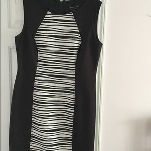 Black and white knitted dress